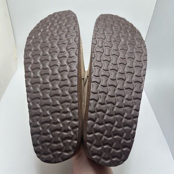 CUSHIONAIRE Women's Genuine Leather Cork Footbed Clog with +Comfort 11 SAND NEW - Picture 5 of 7